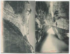 早期空白明信片 瑞士阿勒峡谷和福尔卡公路及罗纳冰川CARD-K283 DD