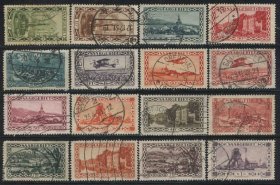 GR04德国邮票 萨尔地区 1926-1932年 建筑 遗产 风光  16枚信销 DD