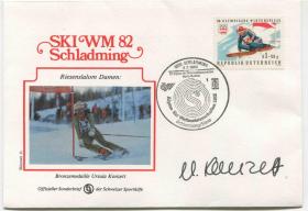 FDC-L06奥地利邮票 1982年 世界杯高山滑雪赛 滑雪运动员 康策特konzett 签名封 DD