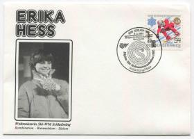 FDC-SP05奥地利邮票 1982年 世界杯高山滑雪赛 滑雪运动员erika hess 首日封