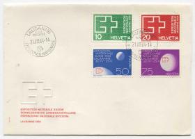 FDC-F34瑞士邮票 1964年 洛桑博览会 4全首日封