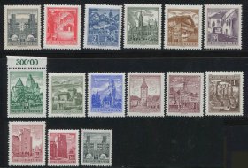 奥地利邮票 1957-1970年 普票 著名建筑 15枚新ost23 DD