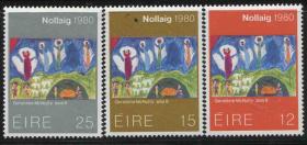 stamp-A25爱尔兰邮票 1980年 圣诞节 儿童绘画 3全新 DD