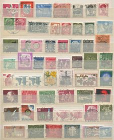 X006德国邮票 东德西德萨尔地区 1940-1960s 信销邮票55枚 DD