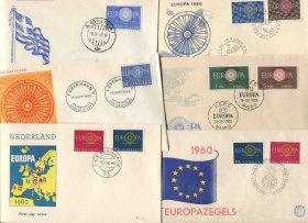 FDC-L09欧洲各国 1960年 欧罗巴 首日封15枚 DD