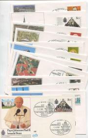 FDC-D08德国邮票 1987年 二世访问德国各地 纪念封13枚 DD