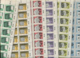 奥地利邮票 1965年 国际邮展 文字记录历史 从石刻板到打字机 雕刻版 6全新整版中间横排折叠 DD