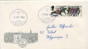 FDC-K28英国邮票 1966年 邮展纪念封实寄