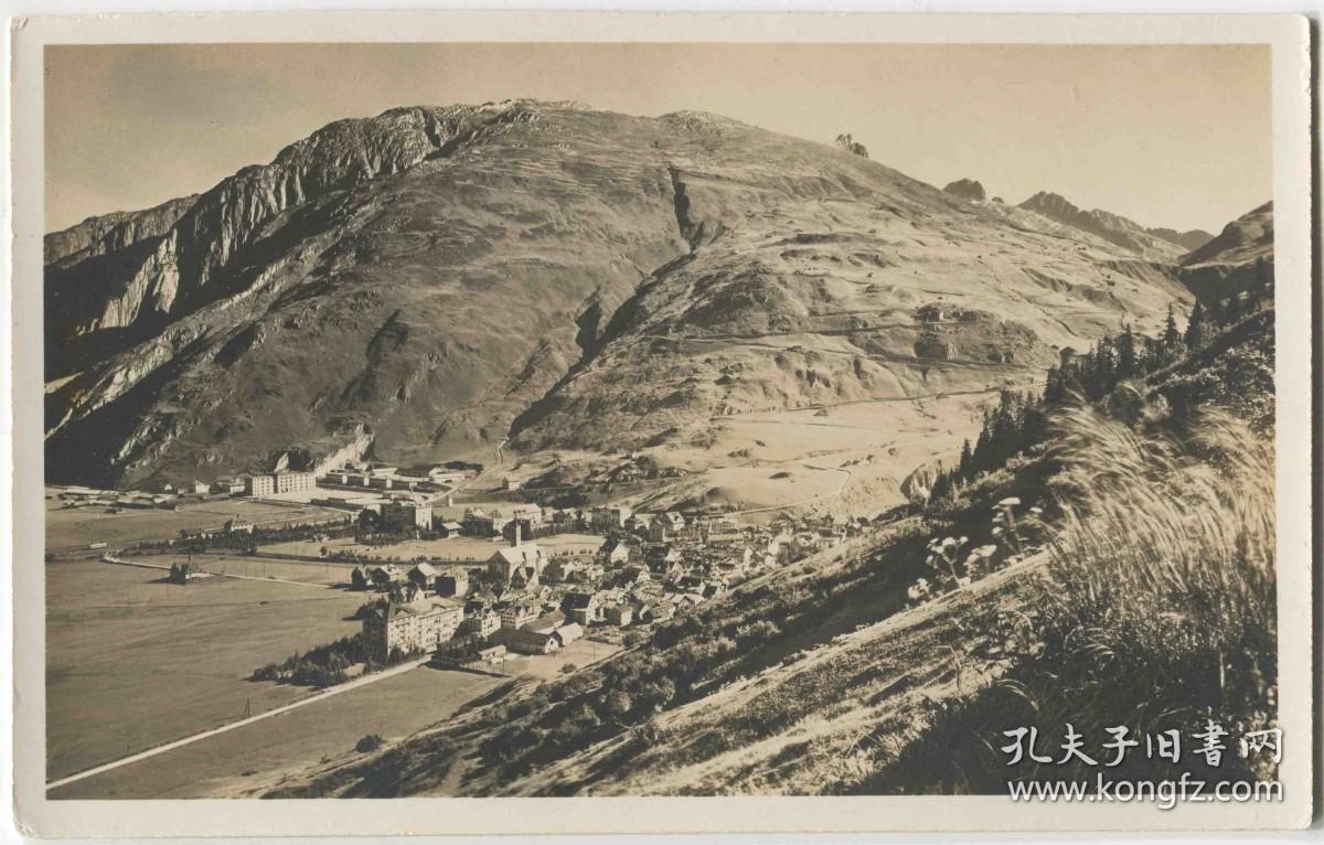 早期空白明信片/照片 1926年瑞士地区安德马特风光CARD-K295 DD