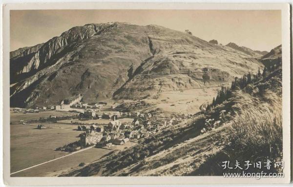 早期空白明信片/照片 1926年瑞士地区安德马特风光CARD-K295 DD