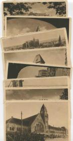 早期空白明信片 法国梅斯车站剧院城堡教堂全景风光CARD-K273 DD