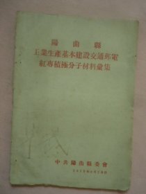阳曲县工业生产基本建设交通邮电红专积极分子材料汇编（1958年）
