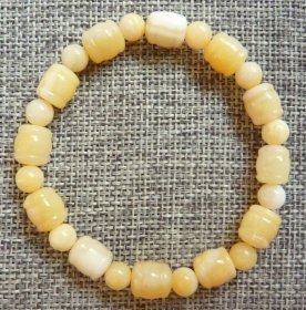 天然贝壳手串佛珠黄料