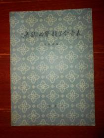 《广韵》四声韵字今音表 作者签名本签赠本 保真 1980年一版一印（自然旧 内页稍有划迹 品相看图自鉴免争议 特殊商品售出后不退）