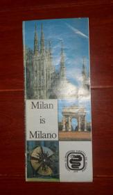 (英文原版地图 意大利米兰旅游图米兰城区图老旅游图<Milan is Milano>)Milan is Milano 意大利米兰市折页地图 米兰是米兰（老地图 有折痕 自然旧看图自鉴免争议）