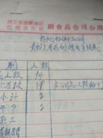 1978年邯郸地区供销社副食品公司分房表2页