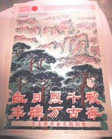宣传画～“红日照千秋，丰碑万古存＂-----毛主席革命实践旧址-（1977年）