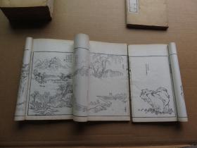 清光绪白纸木刻本   《芥子园画传》初级、二集、三集 共12册一套全 尺寸：24.9*15.1（见说明）