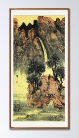 【保真销售】山东省美协会员、知名画家李辉作品：云上飞泉