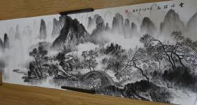 【带合影，授权销售】中美协会员、知名画家刘彦秀作品：云岭探幽