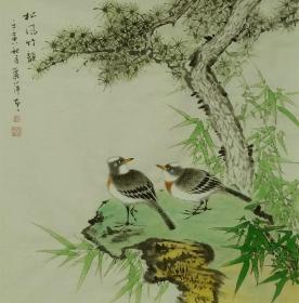 【授权销售】湖南省美协会员、知名画家鲁丽萍作品：松风竹韵