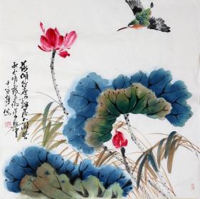 【保真】河北省美协会员、知名画家李增辉作品：荷倾经夜雨