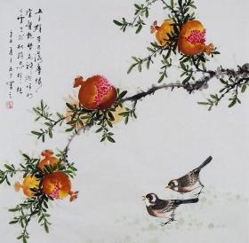 【授权销售】国家一级美术师、知名画家李玉夕作品：绿荫惊艳赞花神