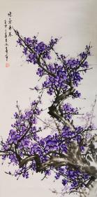 【授权销售】著名花卉画家田成喜作品：紫气 东来