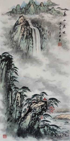 【保真】知名画家冯君涛作品：高山 流水