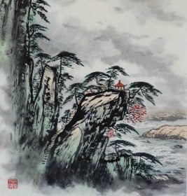 【保真】知名画家冯君涛作品：高山 流水