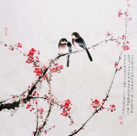 【亦风斋签约画家】霍春阳弟子、著名画家邓玉成作品：桃花