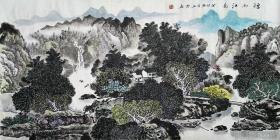 【带合影，授权销售】知名画家何玉洁作品：烟雨江南