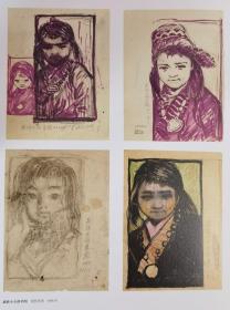李焕民 1958年套色木刻 版画《藏族女孩》
中国美术馆馆藏，日本版画展金奖、入选中国现代美术全集
