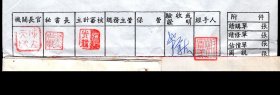 ［X1-14］台湾孔孟学会粘贴凭证用纸18X25.5厘米《孔孟月刋》第32卷第1期粘附稿费清单A3/1页陈立夫1993.10.18签章批示“照付”/机关长官用印为国民党元老浙江湖州人陈立夫/秘书长、贵州贵阳人熊先举/著者董金裕（政大中文系教授兼文学院院长/现任孔孟学会副理事长）/文稿题目《台湾怎么变得这么乱》/稿酬金额新台币540元/另附编校费10480元均有董金裕签名，10.3X19.1厘米。