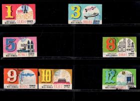 ［ZH-05］上海市公交公司月票缴款证7.50元/隧道线1983年7种（缺2、4、、6、7、11月/四个现代化建设图案）1450/除12月外背无揭薄/选购1张12元，5.3X3.3厘米。