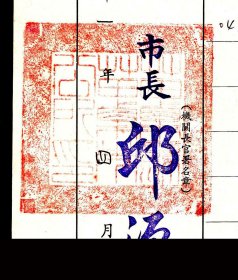 ［O-28］市长、台湾苗栗人邱源忠1982.04.15署苗栗镇公所分类职位公务人员考绩（成）通知书盖苗栗县苗栗市公所章/七等一般财政及财务管理七级职范新隆1981年度考绩（成）业准铨叙部核定六等四阶给予乙个月俸额之一次奖金，19.5X27.2厘米。