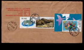 ［2016.10］J票封/武汉2008.08.16挂号寄上海贴J165（4-4）/1999-19（2-2）/2000-11（8-4）邮票销武汉中南路邮戳，背盖上海08.20到达邮戳。