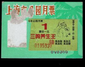 ［ZH-04］上海市公园月票卡1998年1月5930/三鸣养生王降高血脂高血压高血粘高血糖/世界名人画像达•芬奇（意大利文艺复兴时期最负盛名的艺术大师）/上海集邮名家陈永欣先生，9.2X6.4厘米。