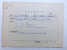 1979年武汉市说唱团创作人员登记表（夏雨田、陈尚忠、甘发新、洪建国、杨松林、邹远宏、胡必达、何祚欢）