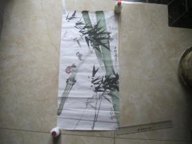 杨青  软片花鸟国画 长68.5x32.8厘米