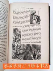 【十九世纪全皮精装】烫金书脊/三面书口大理石纹/竹节/1841年英文木刻插图版《一千零一夜》3册 THE THOUSAND AND ONE NIGHTS, Commonly Called, in England, The Arabian Nights' Entertainments. New translation from Arabic, with copious notes.