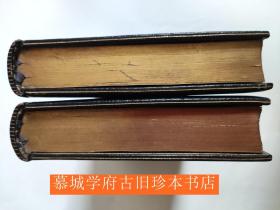 【罕见全品】英国著名书籍装帧坊BAYNTUN（烫金署名）全皮烫金/三面书口鎏金/内侧镶金边/1818年初版《兰姆诗文集》上下册（全） The Works of Charles Lamb