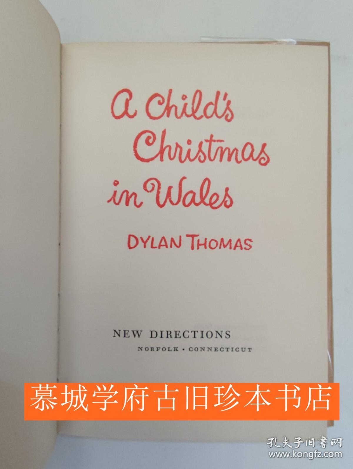 【初版】【原封】迪伦·托马斯《一位威尔士小孩的圣诞节》 DYLAN THOMAS: A CHILD'S CHRISTMAS IN WALES