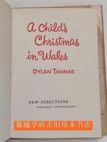 【初版】【原封】迪伦·托马斯《一位威尔士小孩的圣诞节》 DYLAN THOMAS: A CHILD'S CHRISTMAS IN WALES