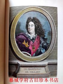 【限量版24/50】【3/4皮装】【烫金书脊、书名】【鎏金书顶】【未裁毛边】【手工上色珂罗版插图96幅】【竹节】《圣西蒙路易十四皇庭回忆录》4册 Memoirs of Duc de Saint-Simon on the Times of Louis XIV. and the Regency. 4 Bde. Mit 96 altkolor. Portrs. in Heliogravüre