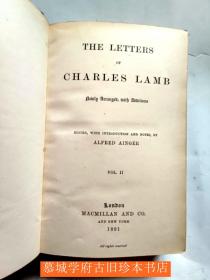 【伦敦皇家供书商SOTHERAN全皮精装】烫金书封/三面书口鎏金《兰姆书信集》上下册 Charles Lamb: The Letters