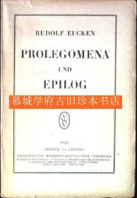 RUDOLF EUCKEN: PROLEGOMENA UND EPILOG