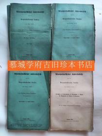 【稀见】毛边/未裁/原封/德国权威汉学杂志《德国东方学会杂志》年刊 1878-1881，JAHRESBERICHT DER DEUTSCHEN MORGENLÄNDISCHEN GESELLSCHAFT（ZDMG）1878-1881