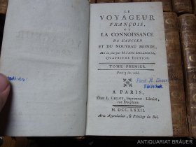 【皮装】1772年版《法国新旧世界旅游、探险丛书》42册（全），含地图册 (Porte, Joseph de la): Le voyageur François, ou la connoissance de l'ancien et du nouveau monde