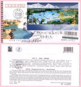 2009-18黄龙M小型张总公司首日实寄封 双戳